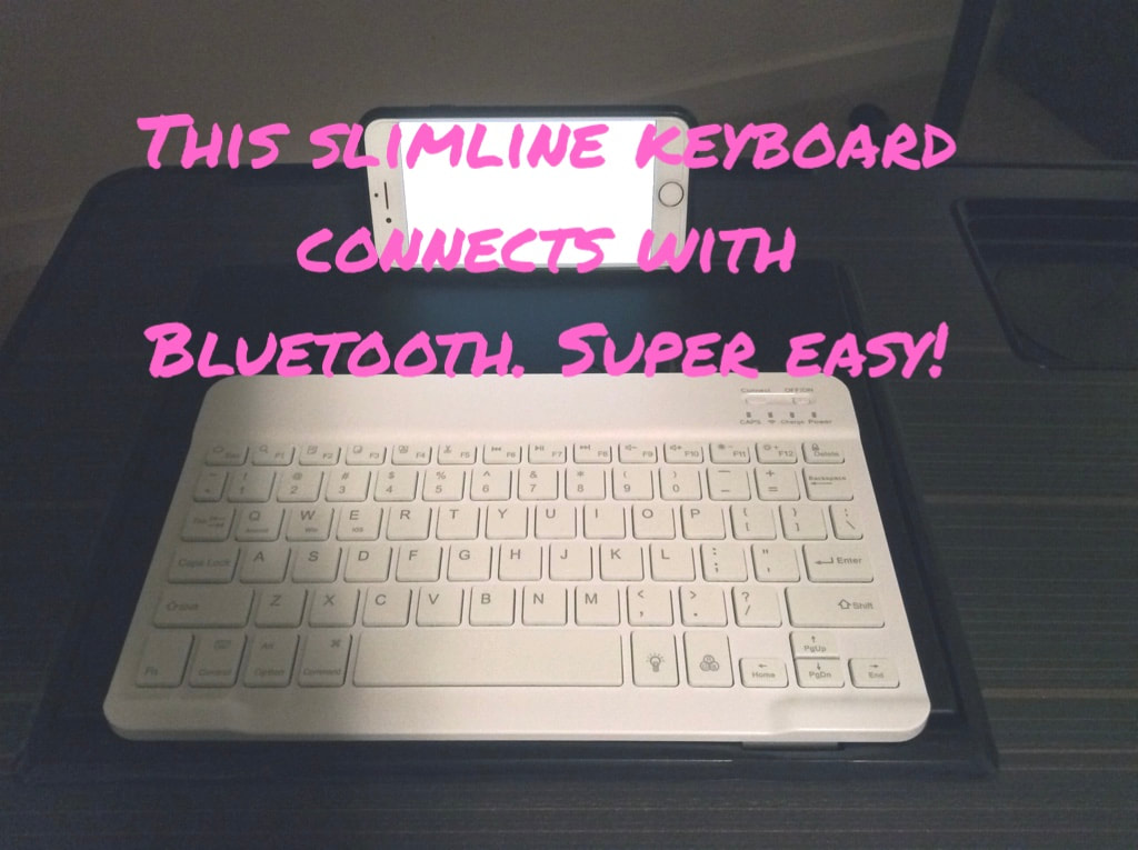 Bluetooth wireless keyboard to use with iPhone. 